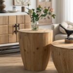 Vintage Bucket Shaped Coffee Table Set - Rustic Accent for Living Room, Office & Dining 