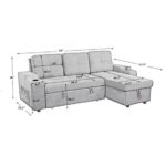 Convertible Sectional Sofa with Armrest Storage - Modern & Space Saving Couch 