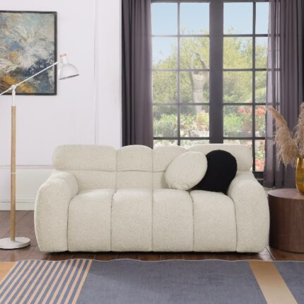 Beige Home Comfort Sofa - Stylish & Cozy Living Room Seating 