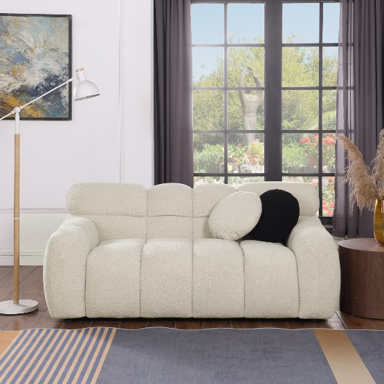 Beige Home Comfort Sofa - Stylish & Cozy Living Room Seating 