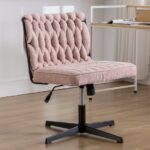 Armless Office Desk Chair - Modern No-Wheel Ergonomic Seating 